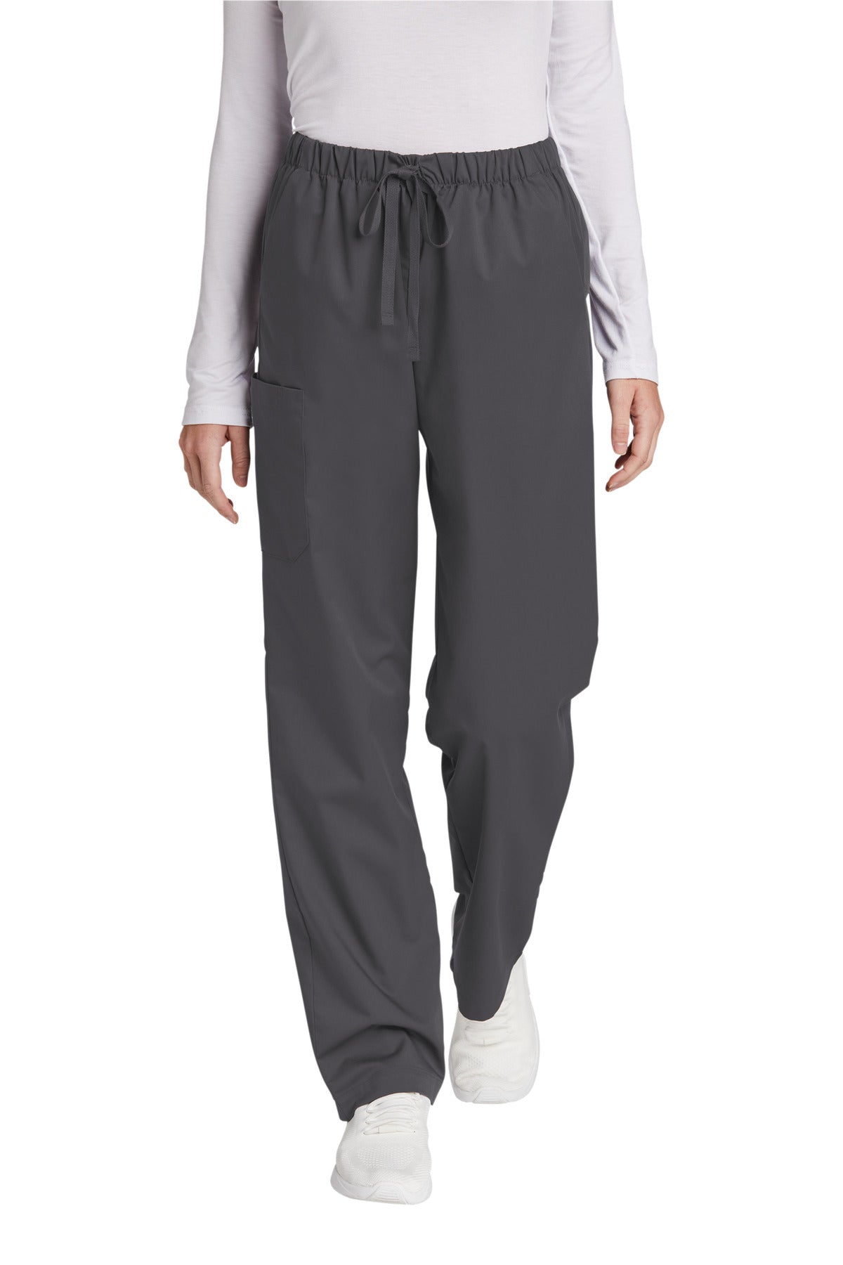 Front View of Pewter Wink Women's Petite WorkFlex Cargo Pant WW4550P