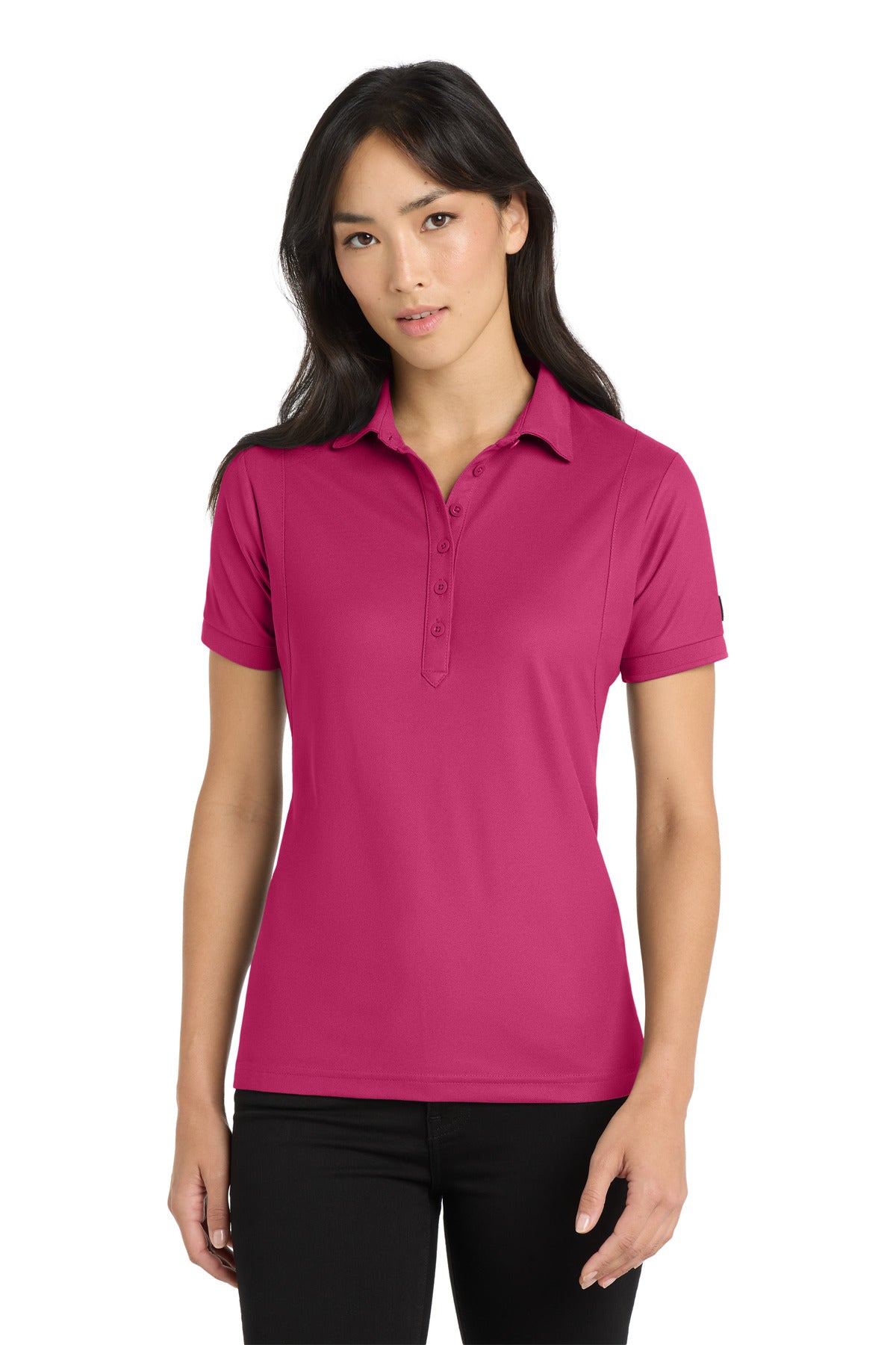 Front View of Pink Crush OGIO - Jewel Polo. LOG101