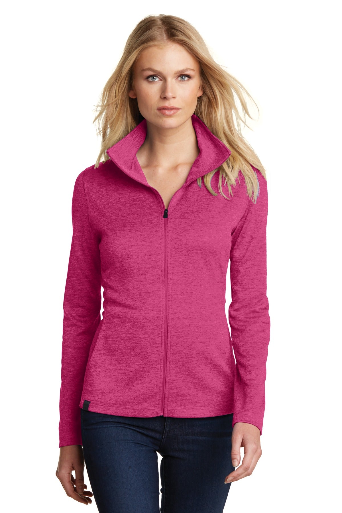 Front View of Pink Crush OGIO Women's Pixel Full-Zip. LOG203