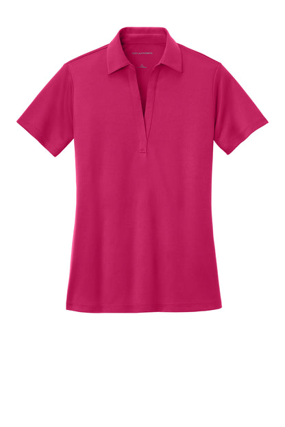 Front View of Pink Raspberry Port Authority Women's Silk Touch Performance Polo. L540