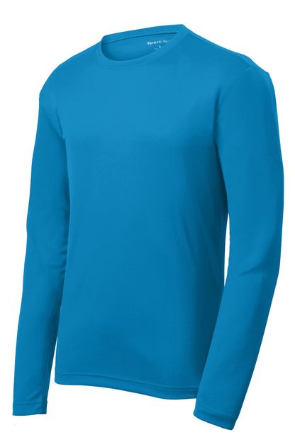 Front View of Pond Blue Sport-Tek PosiCharge RacerMesh Long Sleeve Tee. ST340LS
