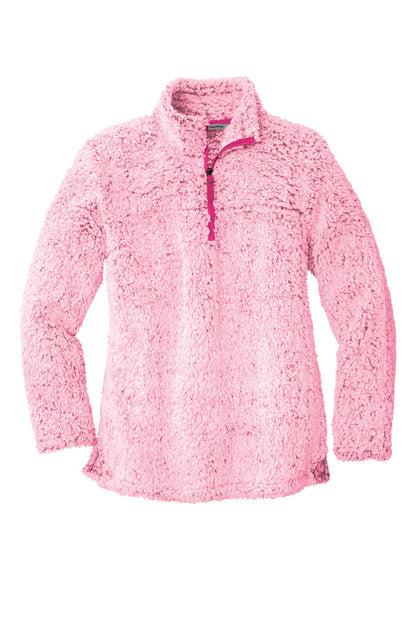 Front View of Pop Raspbry He Port Authority Women's Cozy 1/4-Zip Fleece L130
