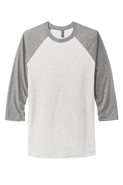 Front View of PrmHt/HtWt Next Level Apparel Adult Tri-Blend 3/4-Sleeve Raglan Tee. NL6051