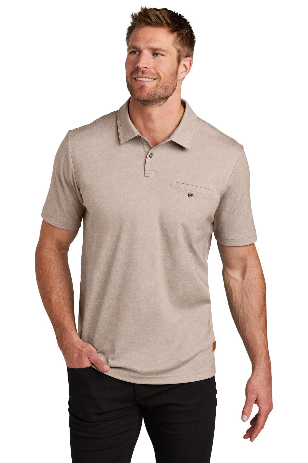 Front View of PrtablaHtr TravisMathew Sunsetters Pocket Polo TM1MZ344