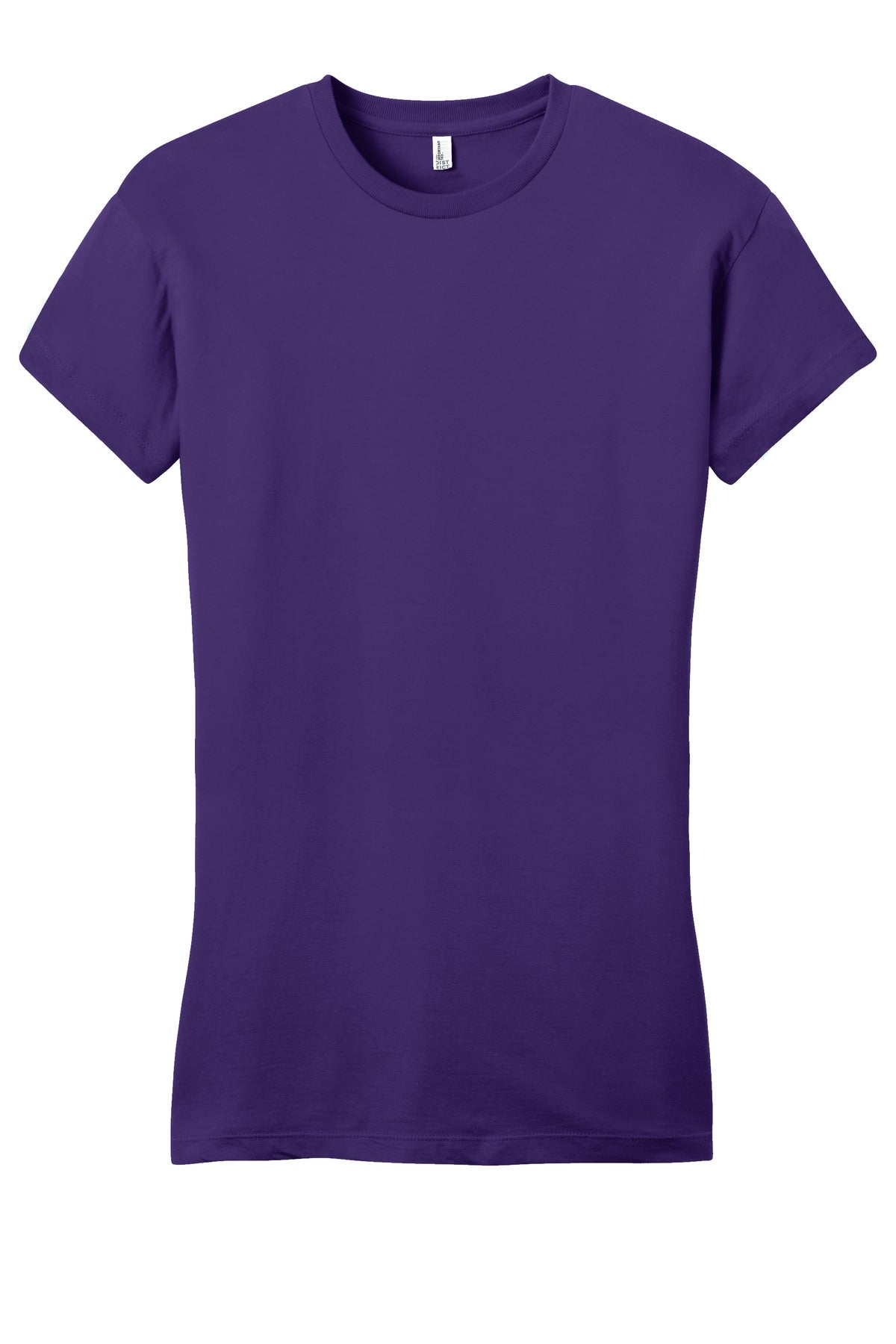 Front View of Purple District Women's Fitted Very Important Tee . DT6001