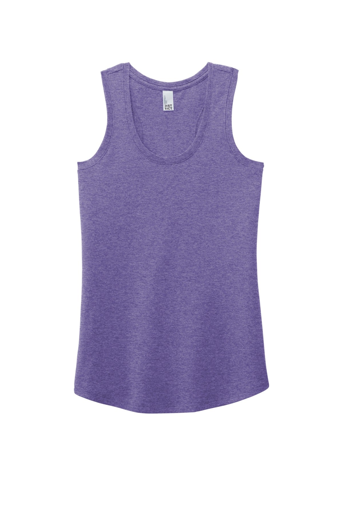 Front View of Purple Frost District Women's Perfect Tri Racerback Tank. DM138L