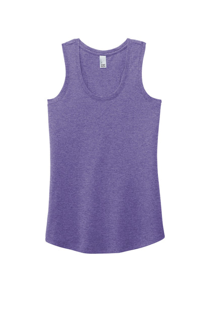 Front View of Purple Frost District Women's Perfect Tri Racerback Tank. DM138L