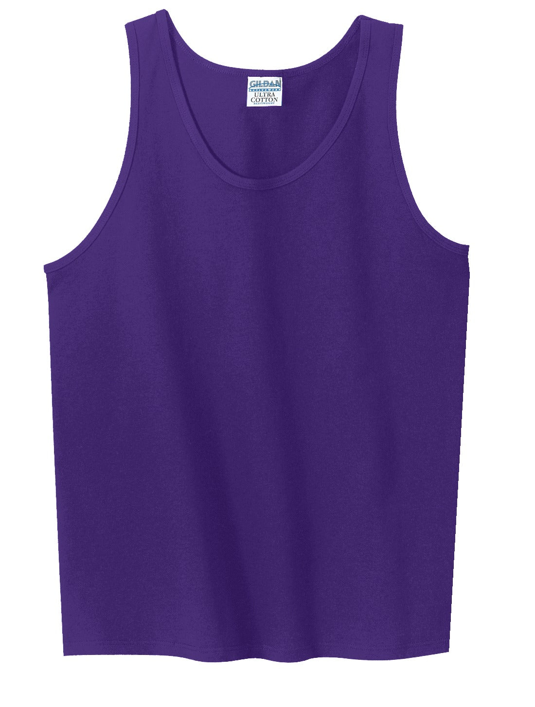 Front View of Purple Gildan - Ultra Cotton 100% US Cotton Tank Top. 2200