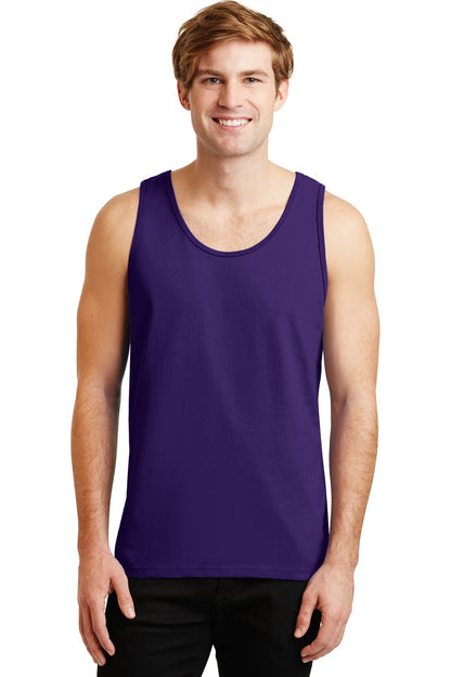Front View of Purple Gildan - Ultra Cotton 100% US Cotton Tank Top. 2200