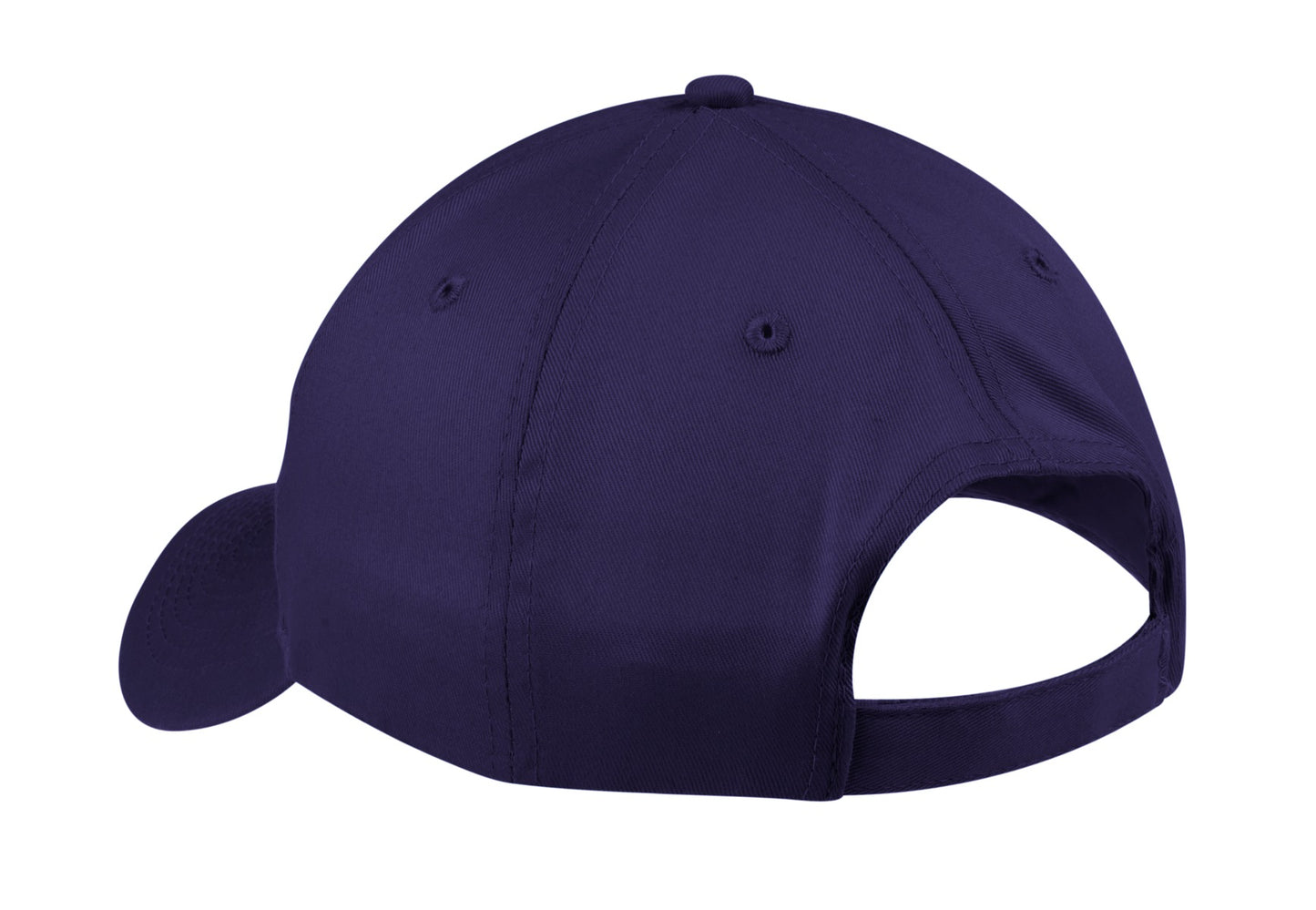 Front View of Purple Port & Company Six-Panel Twill Cap. CP80