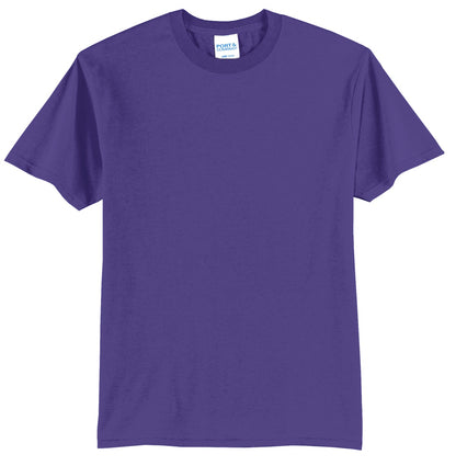 Front View of Purple Port & Company Tall Core Blend Tee. PC55T
