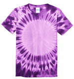 Front View of Purple Port & Company - Youth Window Tie-Dye Tee. PC149Y