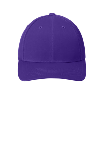 Front View of Purple Sport-Tek Dry Zone Nylon Cap. STC10