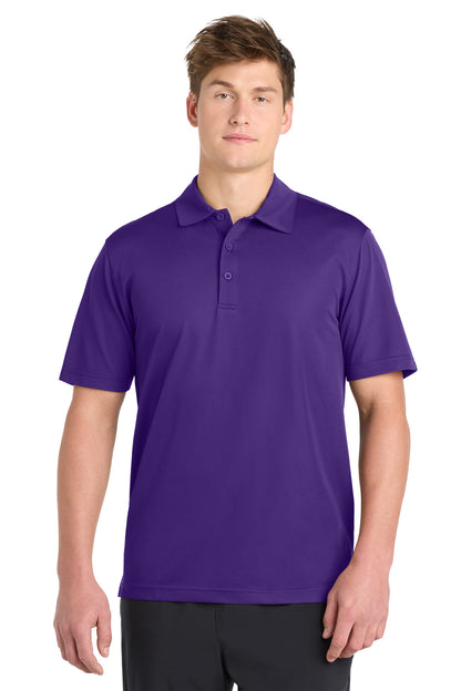 Front View of Purple Sport-Tek PosiCharge Active Textured Polo. ST690