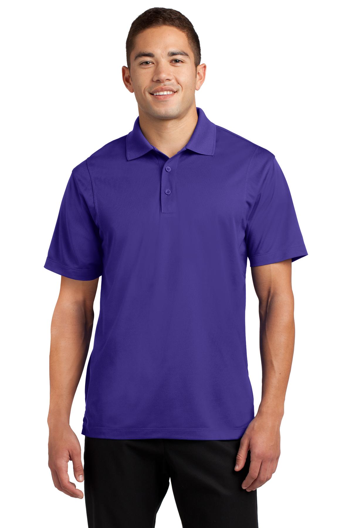 Front View of Purple Sport-Tek Tall Micropique Sport-Wick Polo. TST650