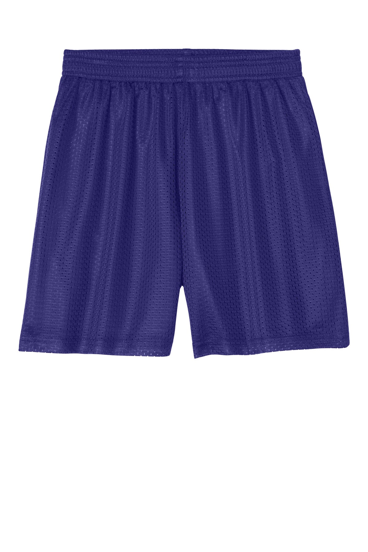 Front View of Purple Sport-Tek Youth PosiCharge Mesh 5" Short YST5100
