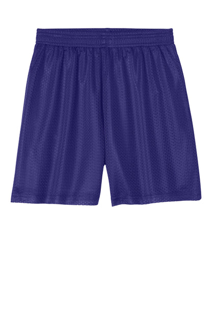 Front View of Purple Sport-Tek Youth PosiCharge Mesh 5" Short YST5100