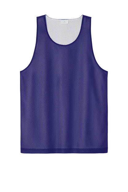 Front View of Purple/Wh Sport-Tek PosiCharge Reversible Mesh Tank ST5000