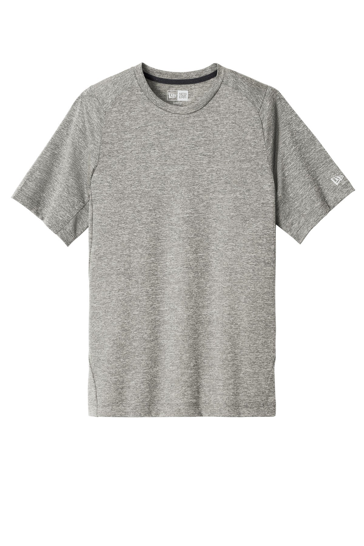 Front View of Rainstorm Grey New Era Series Performance Crew Tee. NEA200