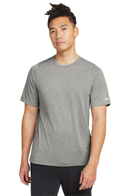 Front View of Rainstorm Grey New Era Series Performance Crew Tee. NEA200