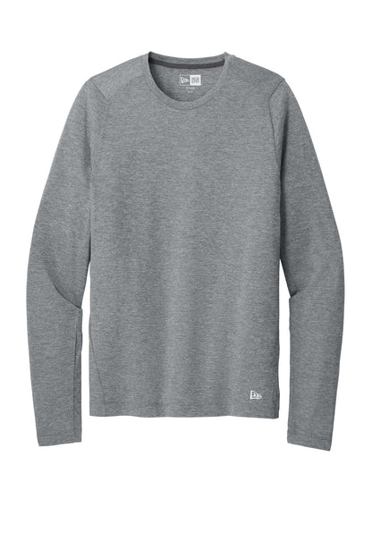 Front View of Rainstorm Grey New Era Series Performance Long Sleeve Crew Tee. NEA201