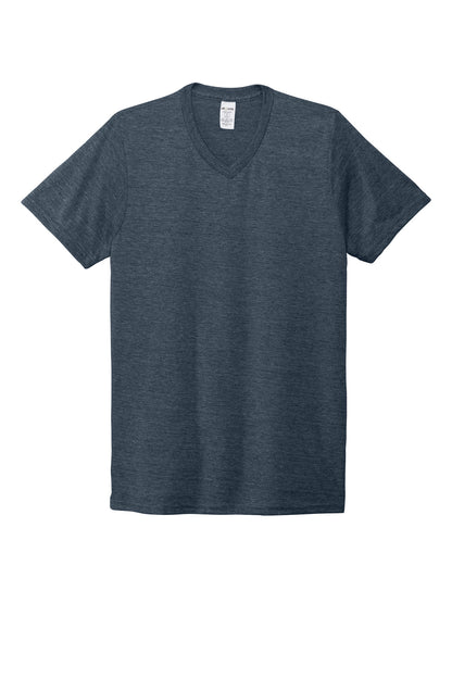 Front View of Rebel Blue Allmade Unisex Tri-Blend V-Neck Tee AL2014