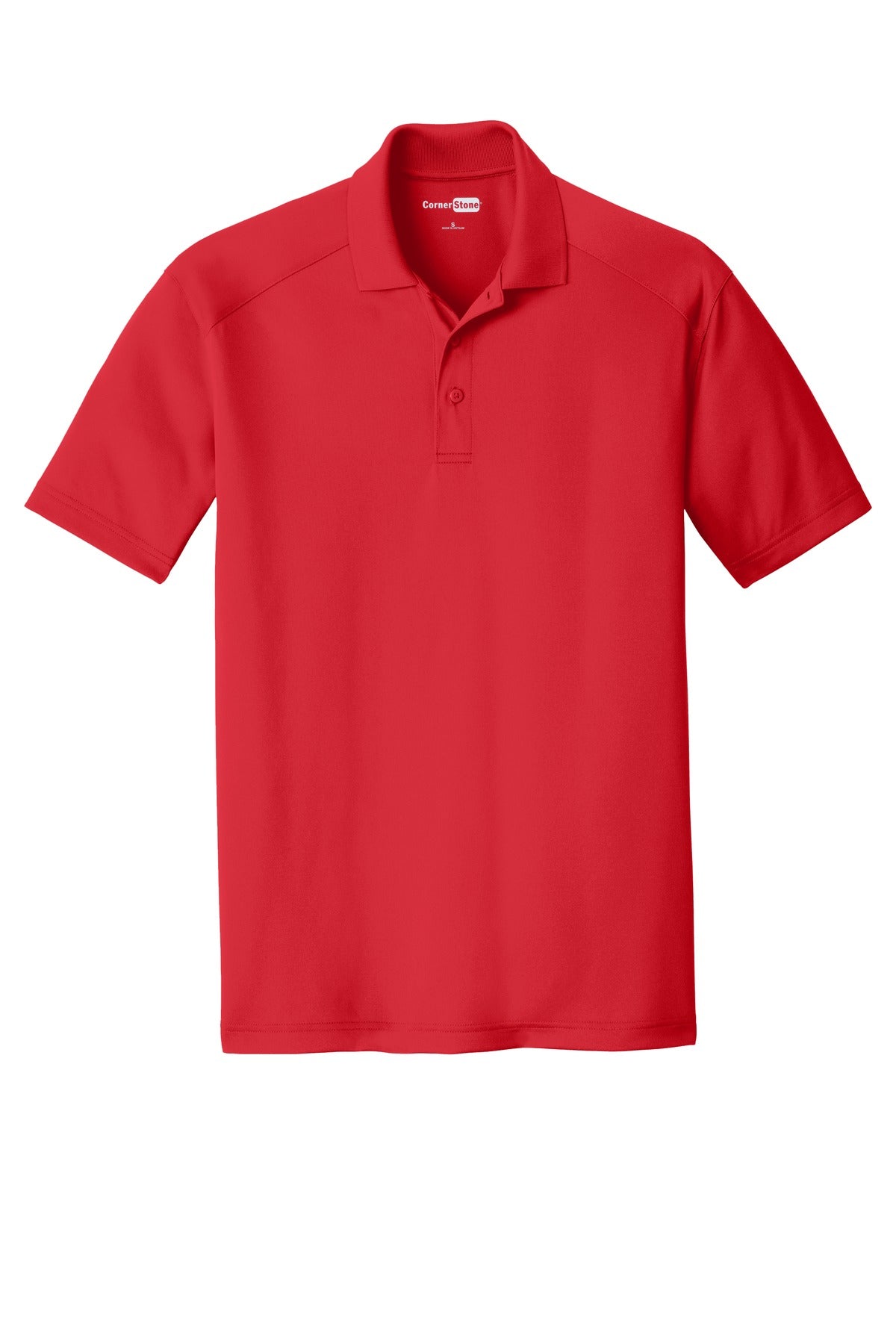 Front View of Red CornerStone Select Lightweight Snag-Proof Polo. CS418