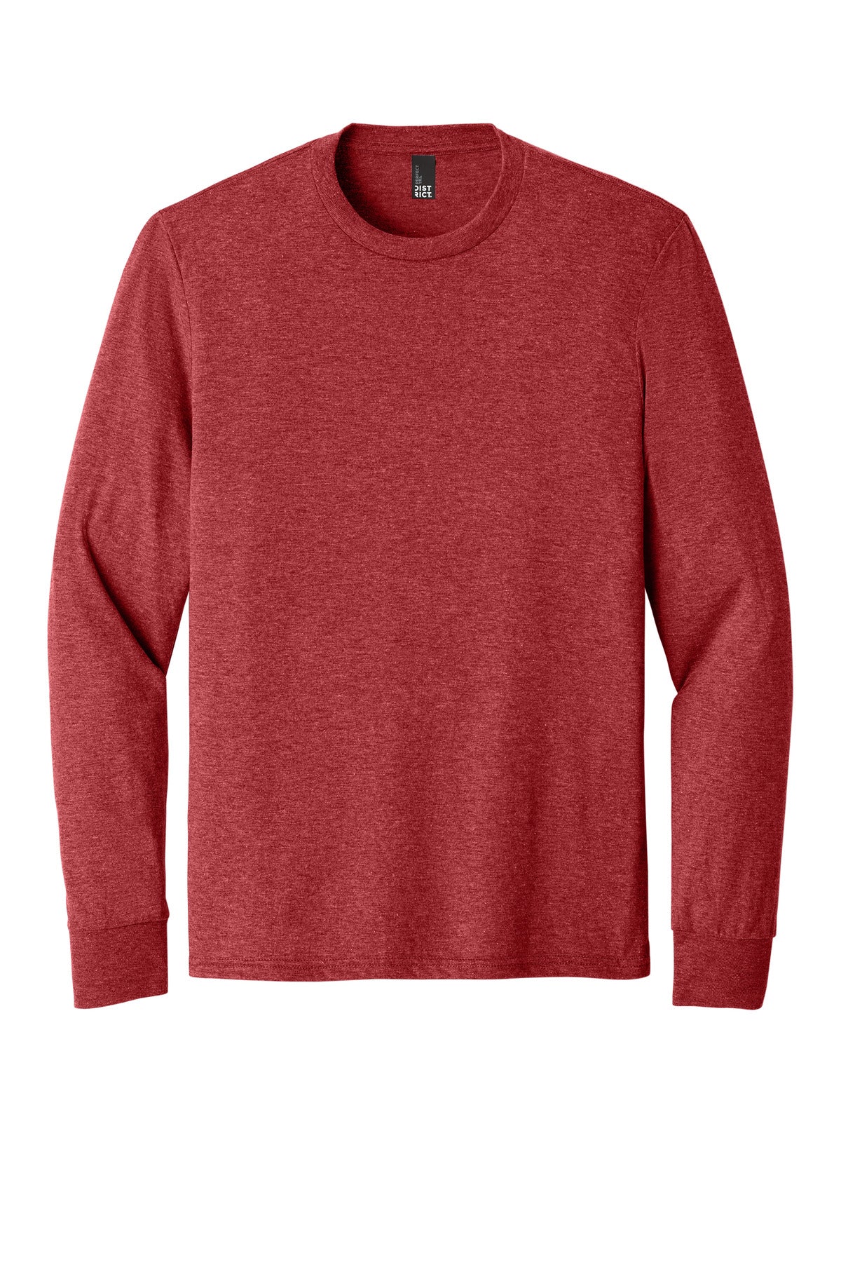Front View of Red Frost District Perfect Tri Long Sleeve Tee . DM132