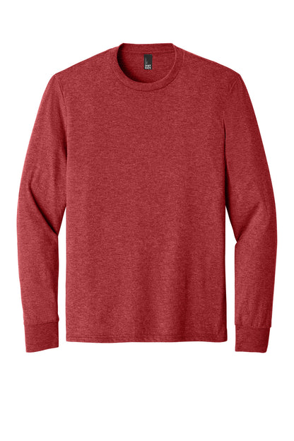 Front View of Red Frost District Perfect Tri Long Sleeve Tee . DM132