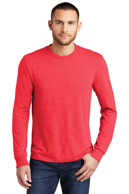 Front View of Red Frost District Perfect Tri Long Sleeve Tee . DM132