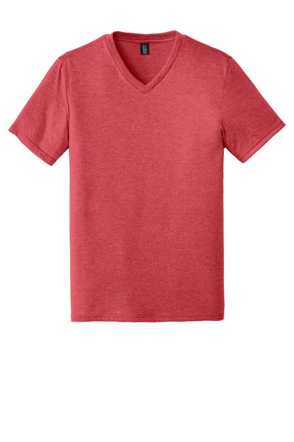 Front View of Red Frost District Perfect Tri V-Neck Tee. DT1350