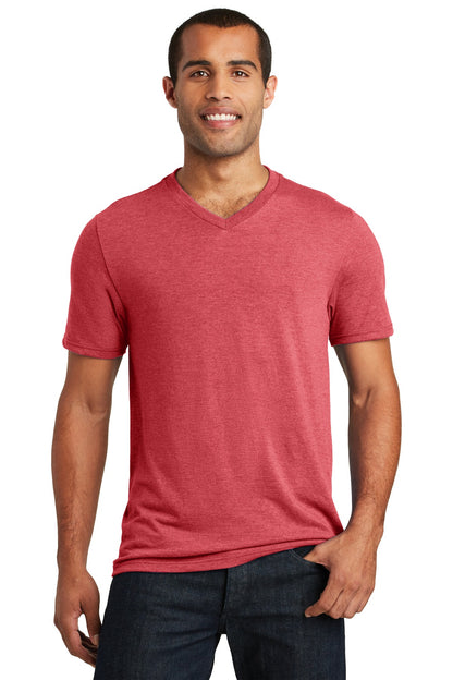 Front View of Red Frost District Perfect Tri V-Neck Tee. DT1350