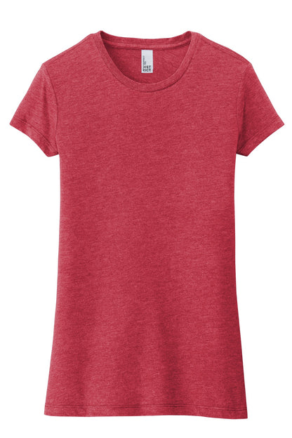 Front View of Red Frost District Women's Fitted Perfect Tri Tee. DT155