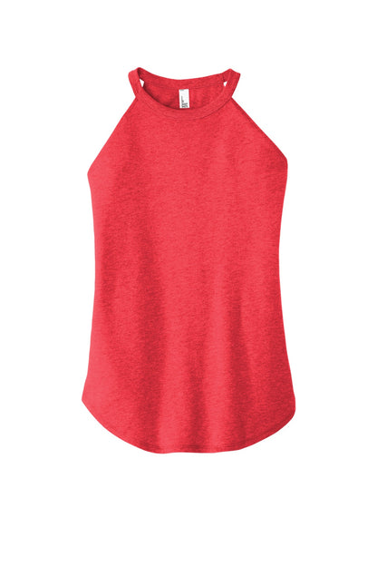 Front View of Red Frost District Women's Perfect Tri Rocker Tank. DT137L