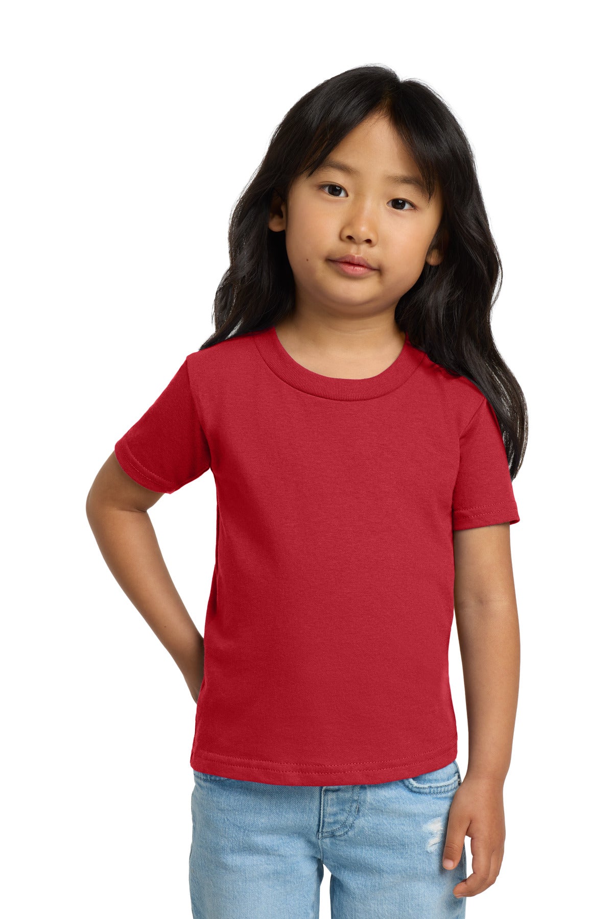 Front View of Red Gildan Heavy Cotton Toddler T-Shirt 5100P