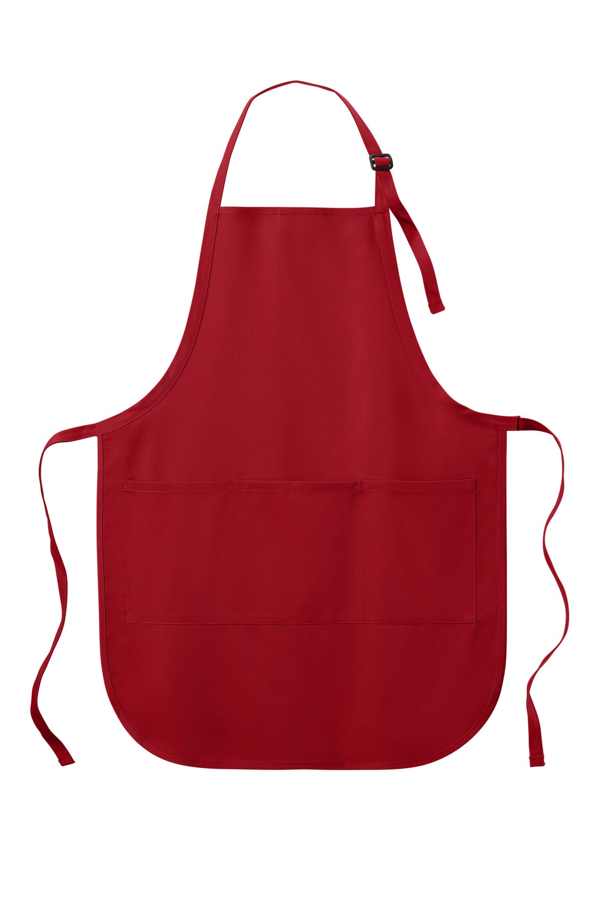 Front View of Red Port Authority Easy Care Full-Length Apron with Stain Release. A703