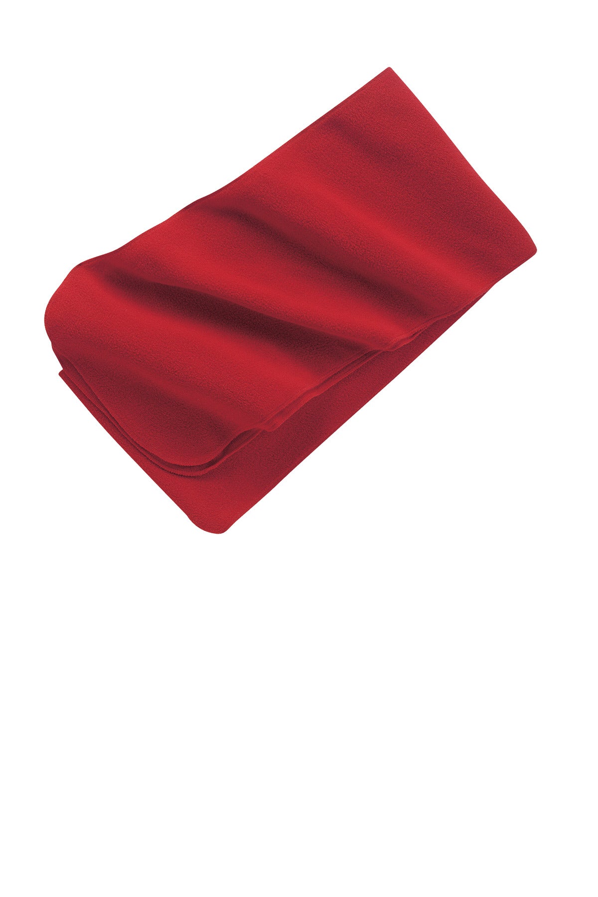 Front View of Red Port Authority Extra Long Fleece Scarf. FS03