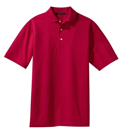 Front View of Red Port Authority Rapid Dry Polo. K455