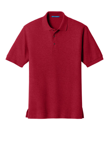 Front View of Red Port Authority Tall Silk Touch Polo. TLK500