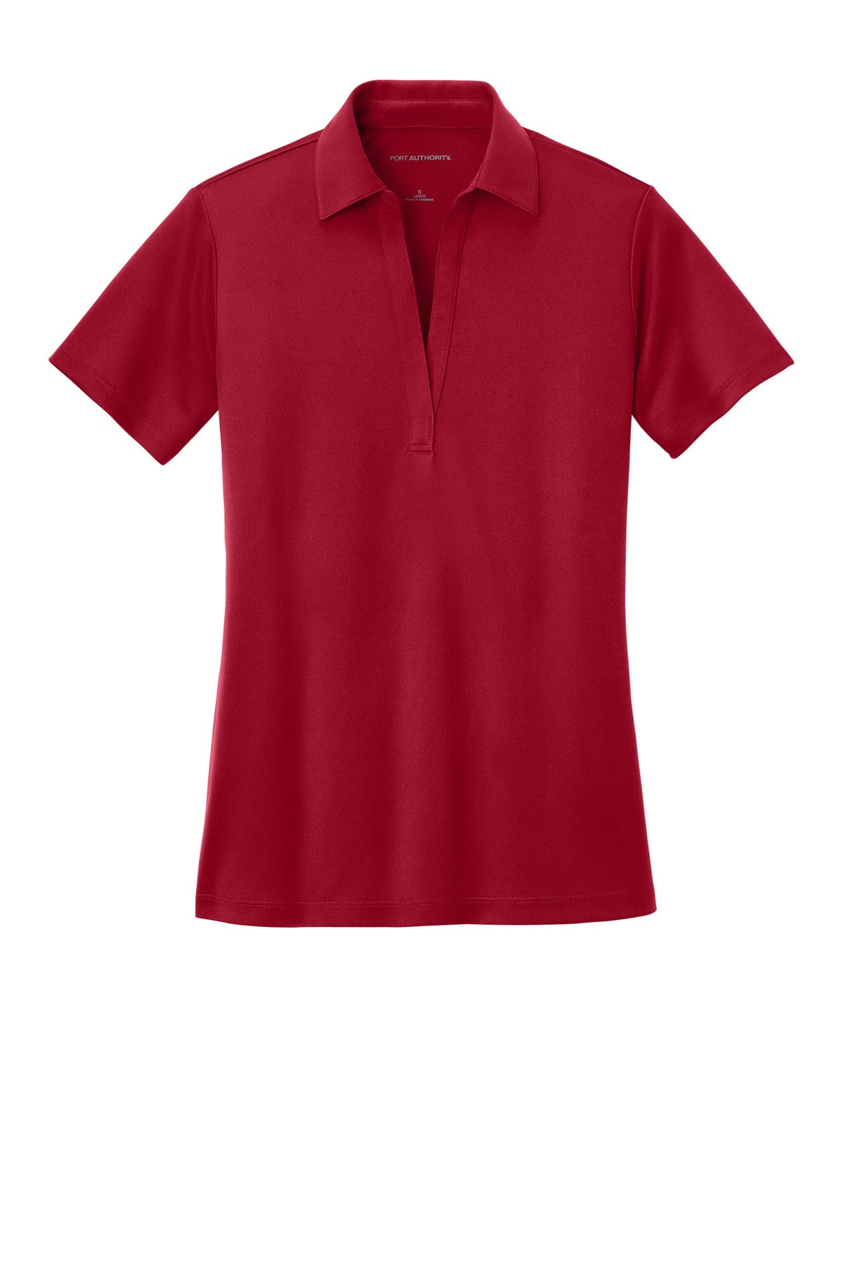 Front View of Red Port Authority Women's Silk Touch Performance Polo. L540