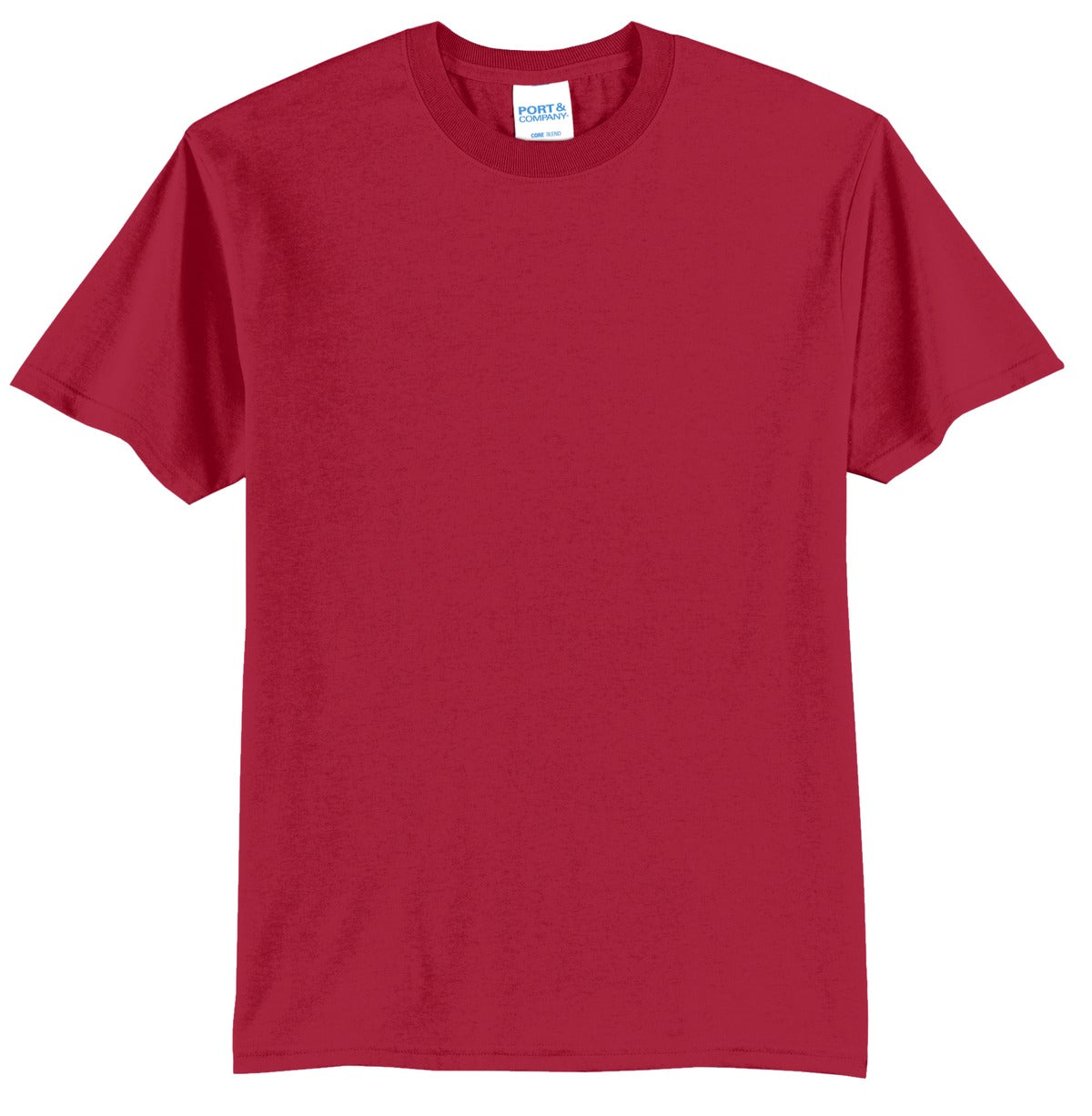 Front View of Red Port & Company Tall Core Blend Tee. PC55T