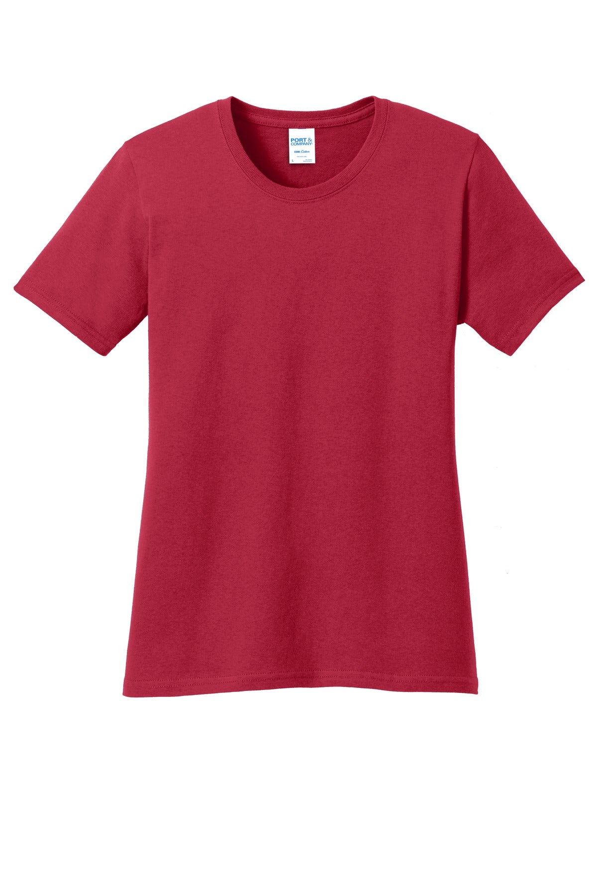 Front View of Red Port & Company Women's Core Cotton Tee. LPC54