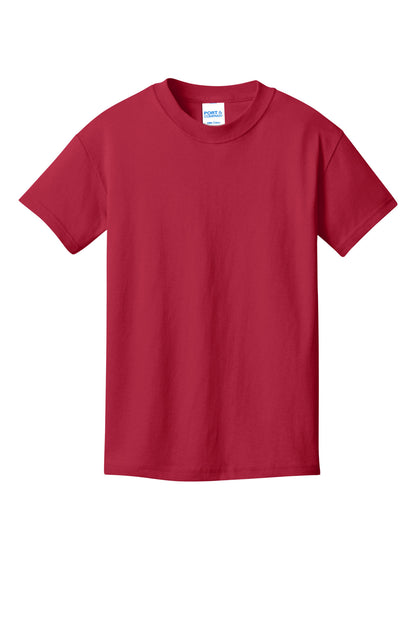 Front View of Red Port & Company Youth Core Cotton DTG Tee PC54YDTG