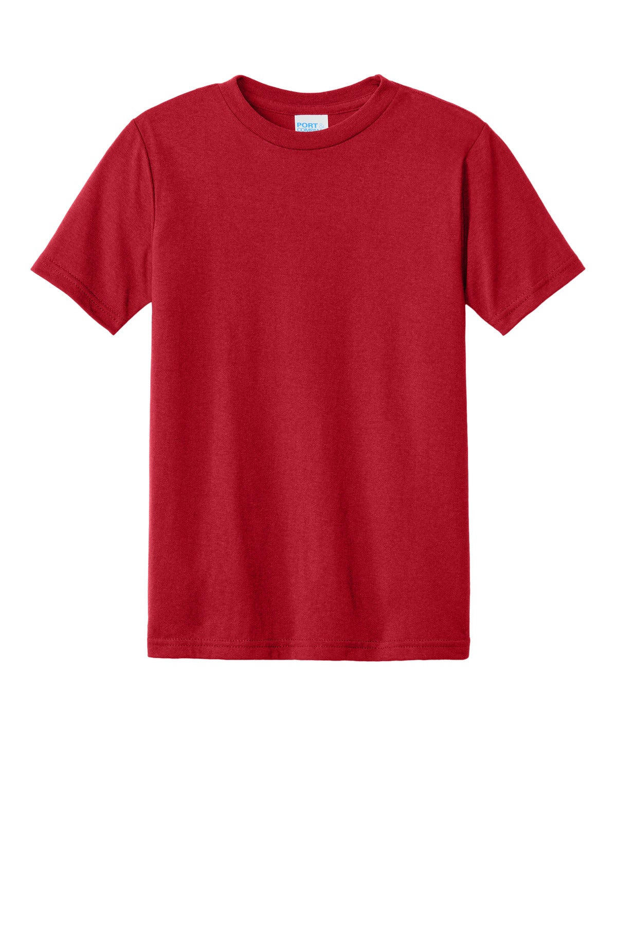 Front View of Red Port & Company Youth CVC Tee PC340Y