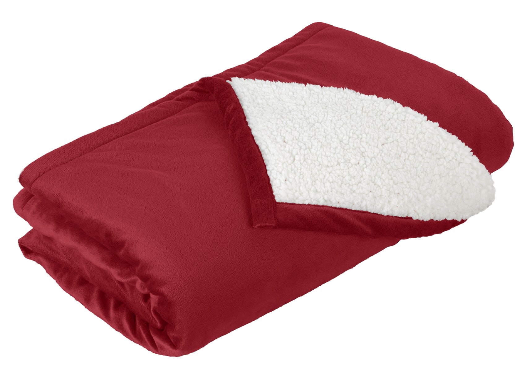 Front View of Red Rhubarb Port Authority Mountain Lodge Blanket. BP40