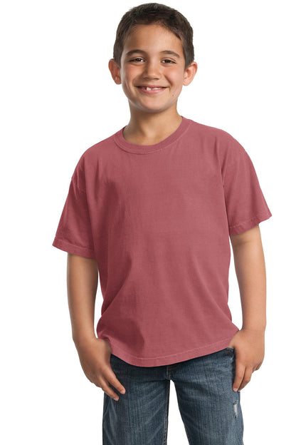 Front View of Red Rock Port & Company Youth Beach Wash Garment-Dyed Tee. PC099Y