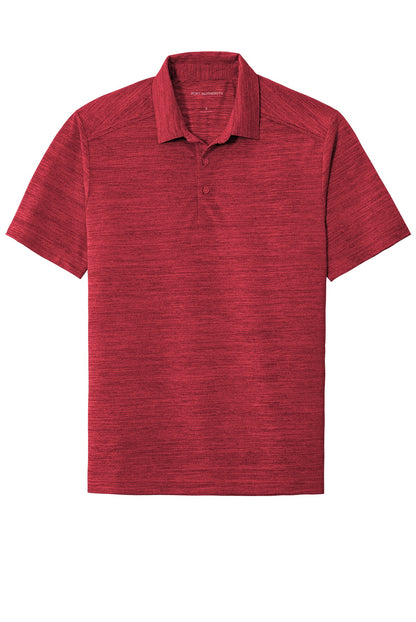 Front View of Red/Black Port Authority Stretch Heather Polo K583