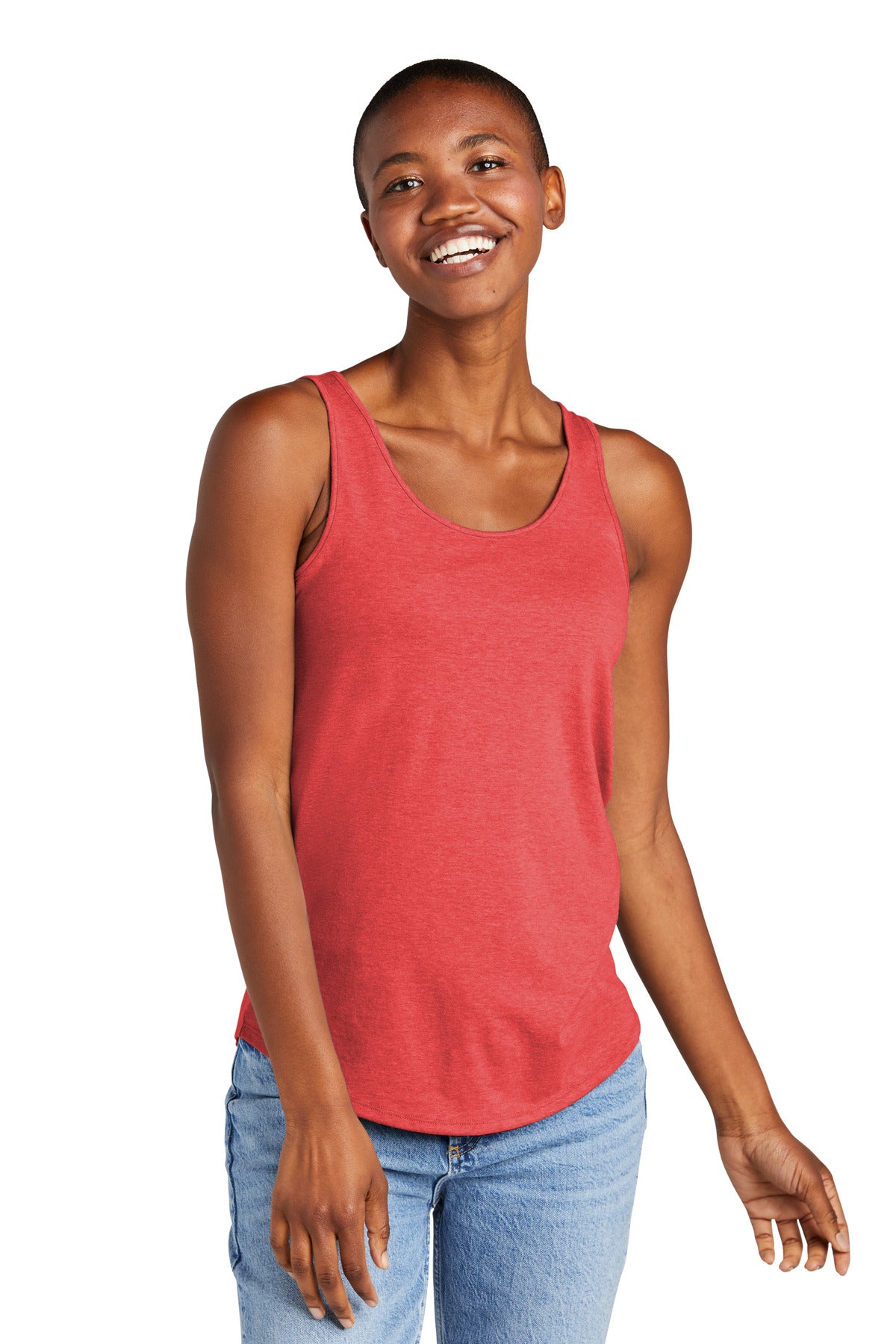 Front View of RedFrost District Women's Perfect Tri Relaxed Tank DT151