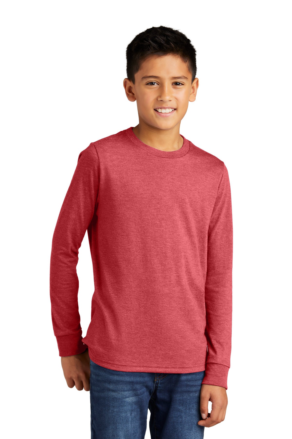 Front View of RedFrost District Youth Perfect Tri Long Sleeve Tee DT132Y