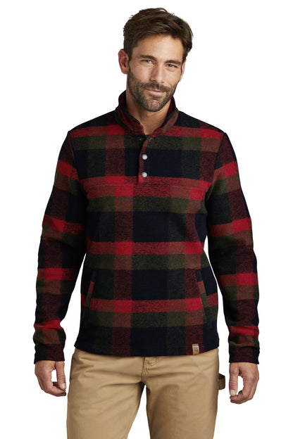 Front View of RedPlaid Russell Outdoors Basin Snap Pullover RU551 RU551